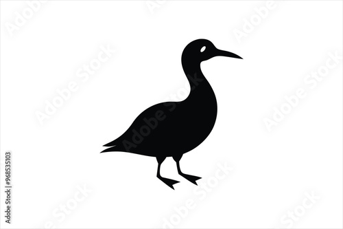 Little cormorant vector art illustration