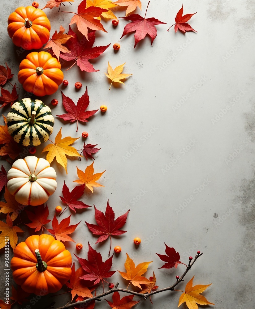 Halloween Festive Pumpkin Arrangement on Rustic White Flatlay Halloween Festive Pumpkin Arrangement on Rustic White Flatlay