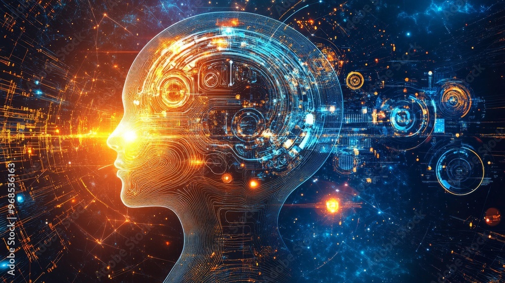 Digital Mind - Abstract Concept of Artificial Intelligence. Digital Mind - Abstract Concept of Artificial Intelligence.