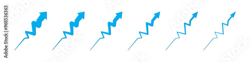 zigzag arrow 3d icon. zig-zag arrows up sign. symbol graph illustration for growth succes finance on business or market