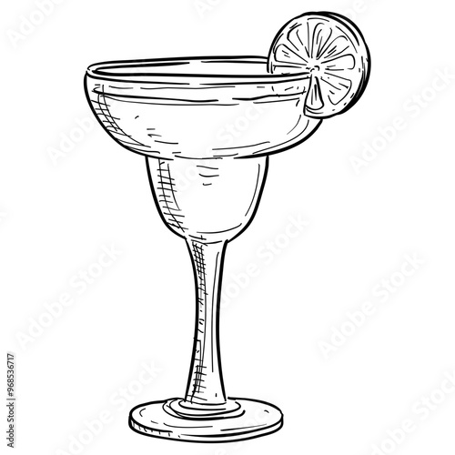 cocktail margarita handdrawn illustration
