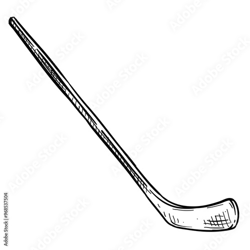 Photography hockey stick handdrawn illustration