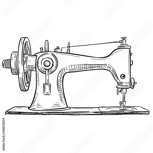 sewing machine handdrawn illustration