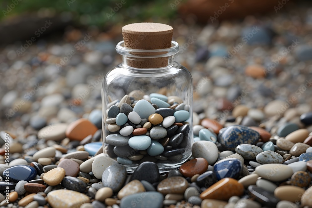 A bottle with sea water and clam shells are on a wet stone against the background of the blue seashore. Sea coast hydrotherapy concept.
A bottle with sea water and clam shells are on a wet stone against the background of the blue seashore. Sea coast hydrotherapy concept.