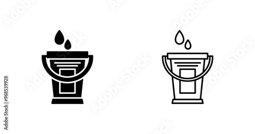 Water Bucket Vector Icon