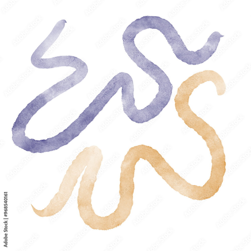 Naklejka premium Watercolour Squiggles Abstract Decoration