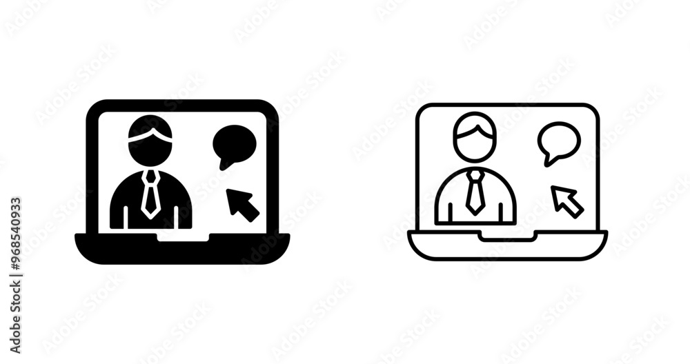 Online Interview Vector Icon Online Interview Vector Icon