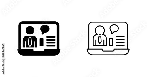 Online Job Interview Vector Icon