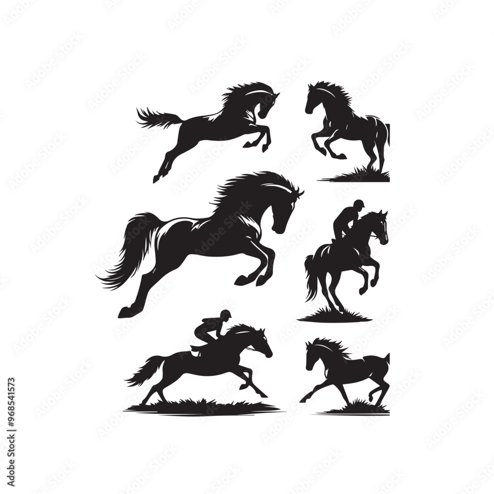 Horse silhouette vector design. Horse logo, icon vector design isolated on white background. Horse silhouette vector design. Horse logo, icon vector design isolated on white background.
