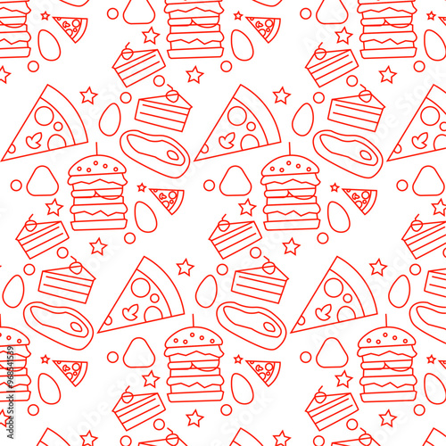 Food pattern design vector background