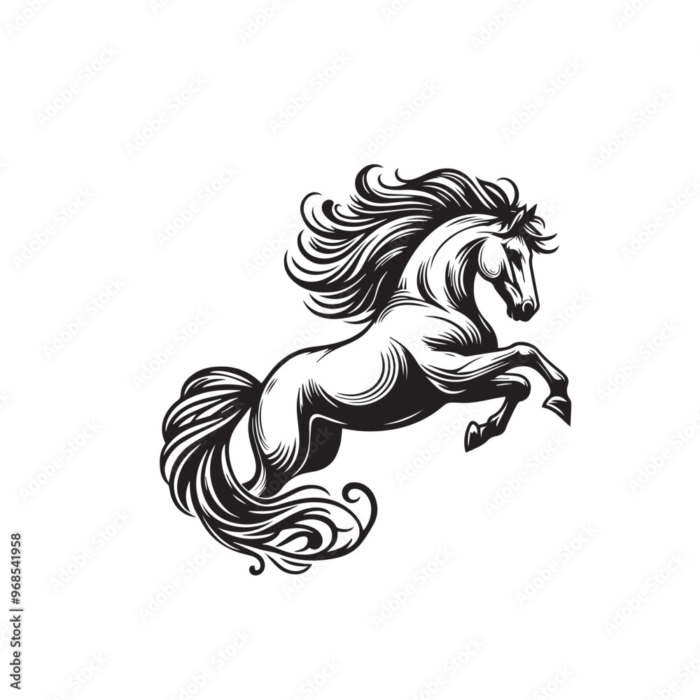 Horse silhouette vector design. Horse logo, icon vector design isolated on white background. Horse silhouette vector design. Horse logo, icon vector design isolated on white background.