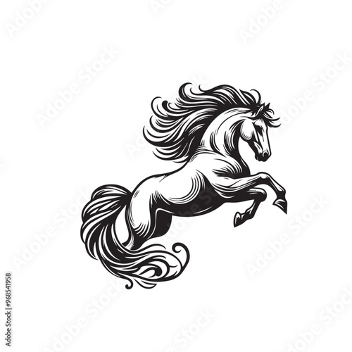 Horse silhouette vector design. Horse logo, icon vector design isolated on white background.