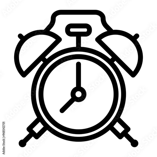 Alarm clock icon in outline style