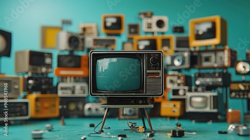 Vintage television broadcasting historic moments emphasizing the importance of audiovisual preservation