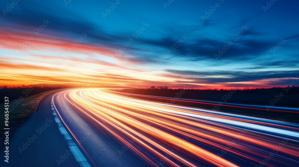 Abstract Highway Lights at Sunset Abstract Highway Lights at Sunset