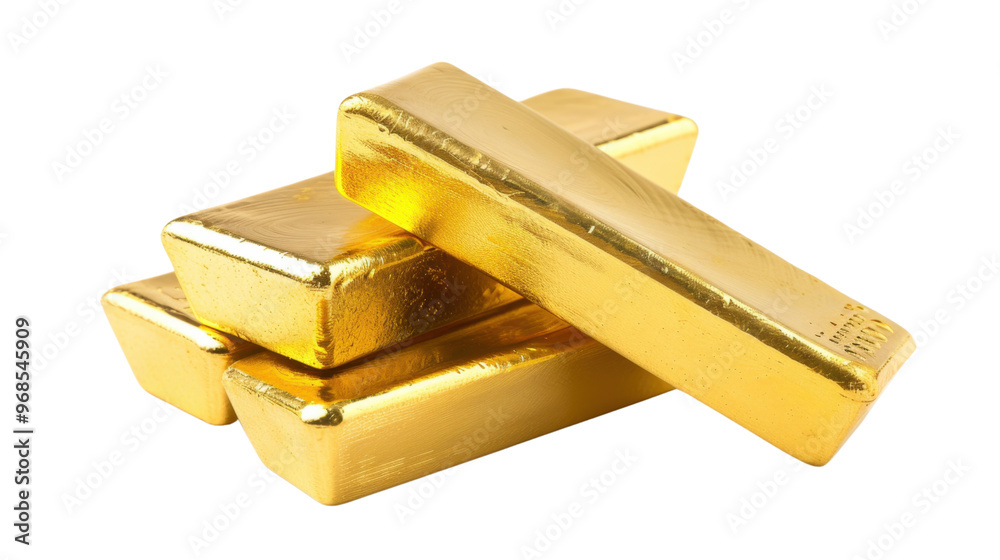 Gold bars stacks on transparent background Gold bars stacks on transparent background