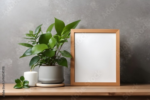 Modern art print frame mockup
