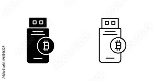 Bitcoin Usb Device Vector Icon