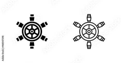 Quadro em tela Ship Wheel Vector Icon