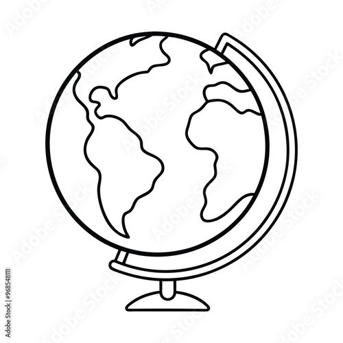 Earth Outline Drawing Design Vector Illustration Clipart Eps