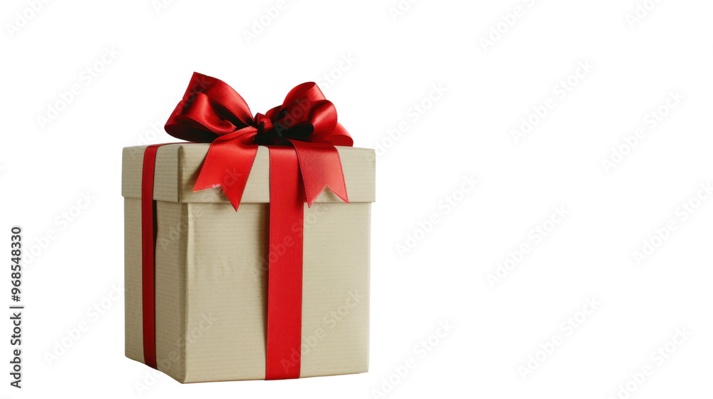 Gift box with red ribbon on transparent background Gift box with red ribbon on transparent background
