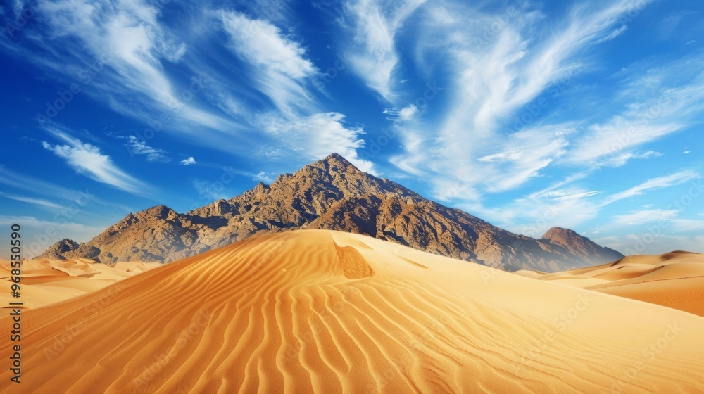 majestic desert with a mountain in the background on a sunny day majestic desert with a mountain in the background on a sunny day