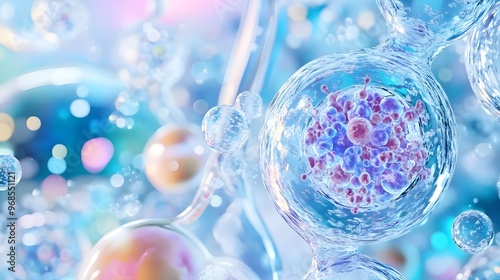 Abstract Blue Cell Biology Background