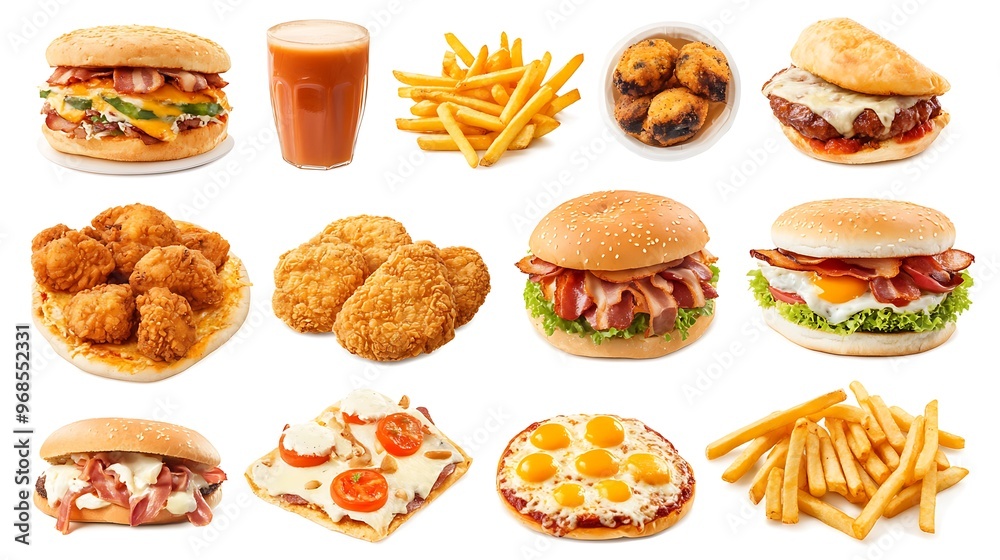 hhhhhhhhhBig set of fast food isolated on white background. Fast food collection. hhhhhhhhhBig set of fast food isolated on white background. Fast food collection.