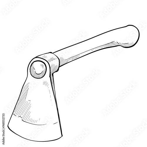 garden hoe handdrawn illustration