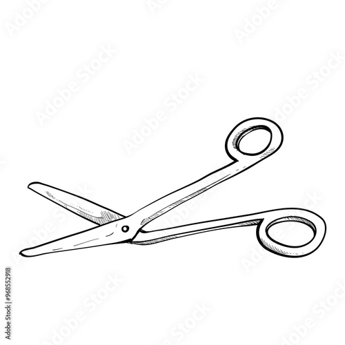 surgical scissors handdrawn illustration