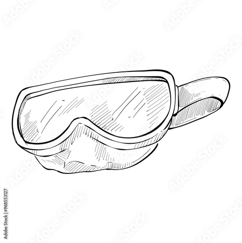 diver mask snorkel handdrawn illustration
