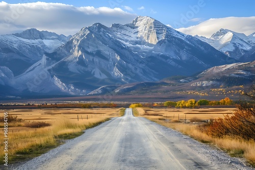 A dirt road leading to a mountain Landscape background