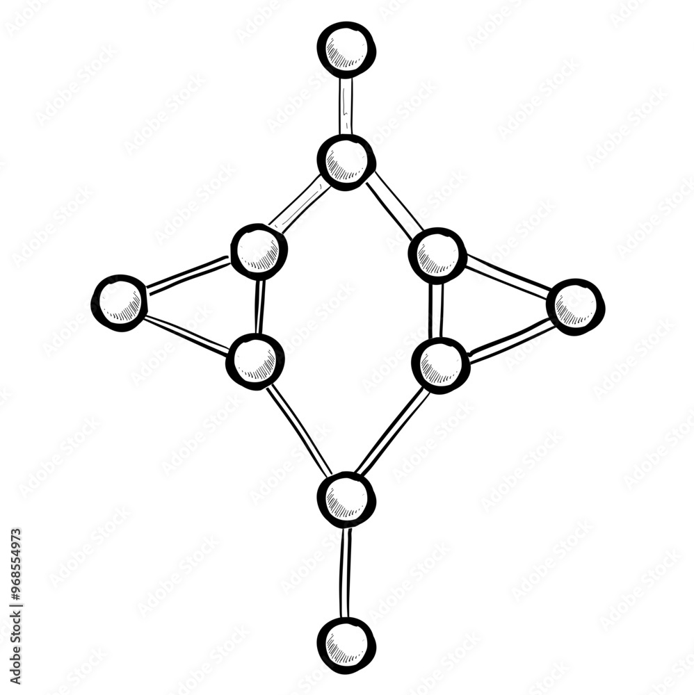 molecule structure handdrawn illustration molecule structure handdrawn illustration