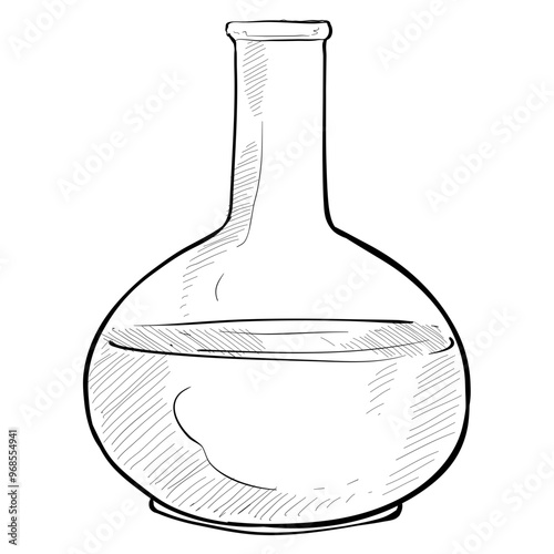 laboratory flask handdrawn illustration