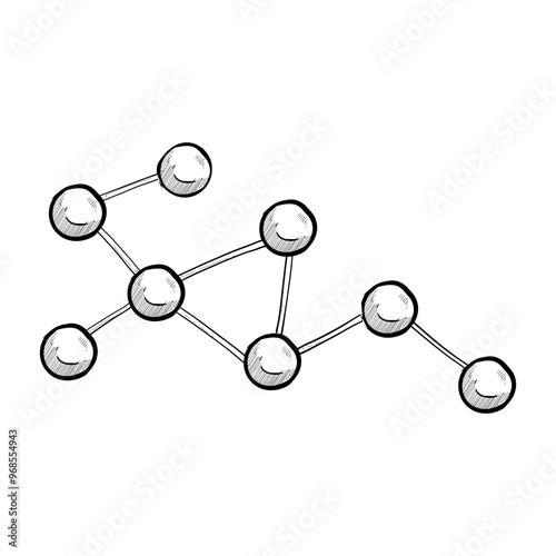 molecule structure handdrawn illustration