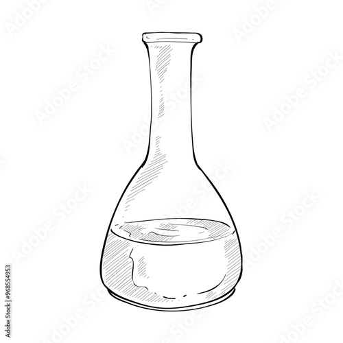 laboratory flask handdrawn illustration