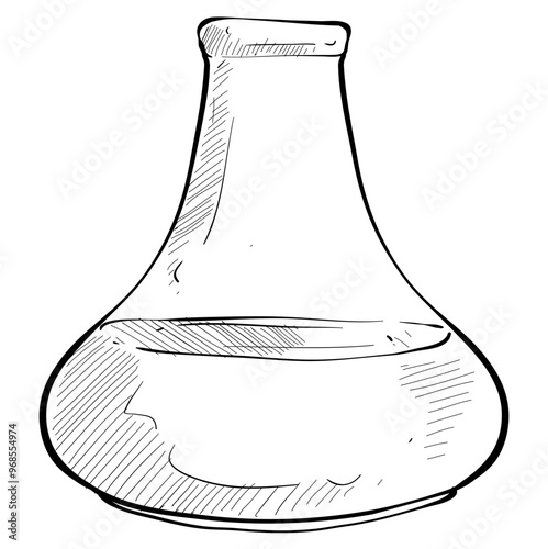 laboratory flask handdrawn illustration