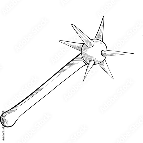 iron mace handdrawn illustration