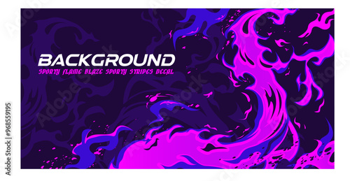 esport gaming banner sporty abstract flame fire liquid lava pattern background halftone marble texture vector illustration purple stripes decal blaze livery wrap