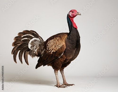 Dark turkey isolated on a white background. Ai generated image photo