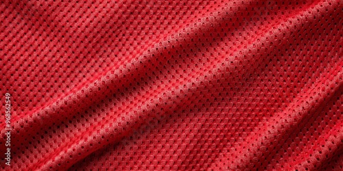 Red football jersey fabric texture with a top view