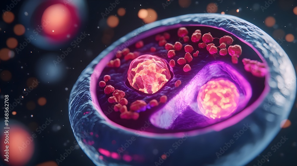 Cell Division Microscopic 3D Render Cell Division Microscopic 3D Render