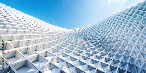 building, modern, contemporary, low angle view, architecture, background, minimal, minimalistic, urban, perspective, Clean white abstract architectural pattern with low angle view
