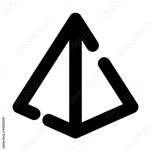 Pyramid Icon Broke Line Style