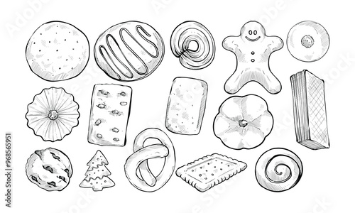 biscuits handdrawn collection
