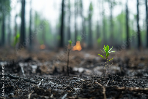 Reforestation projects in areas affected by fires