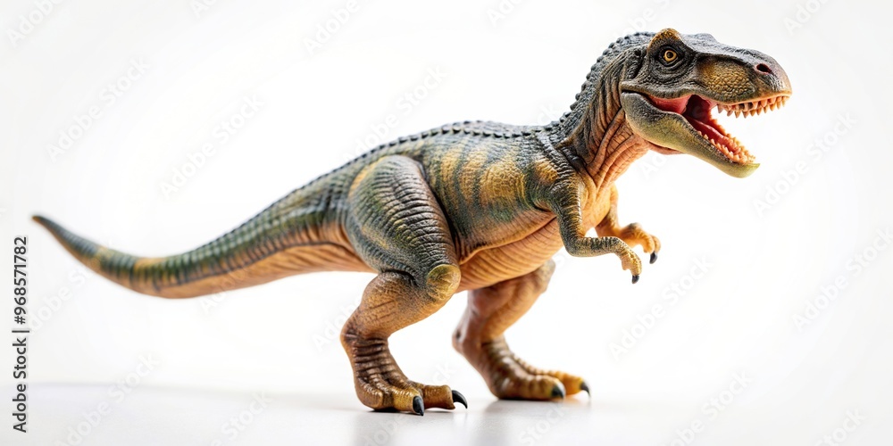 3D, playtime, dinosaur, figure, predator, Tyrannosaurus, scales, realistic, fun, Plastic Tyrannosaurus toy standing tall on a white background with a shallow depth of field 3D, playtime, dinosaur, figure, predator, Tyrannosaurus, scales, realistic, fun, Plastic Tyrannosaurus toy standing tall on a white background with a shallow depth of field