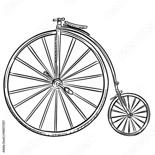 old bicycle handdrawn illustration