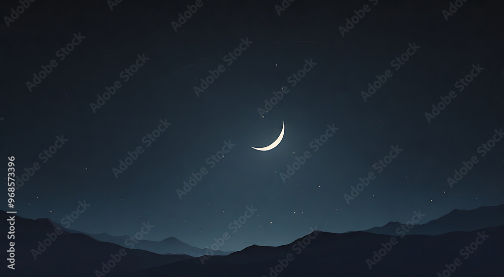A minimal illustration of a single star shining brightly in the night ...