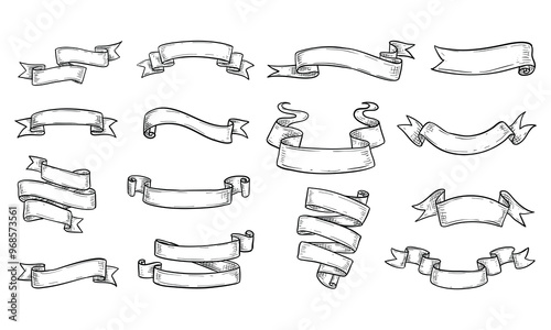 ribbons handdrawn collection